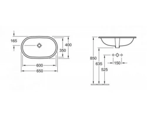 Раковина Villeroy&Boch O.novo 41626001 60*35 см