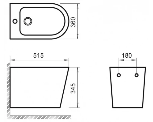 Подвесное биде BelBagno Flay-R, белое, BB053BH
