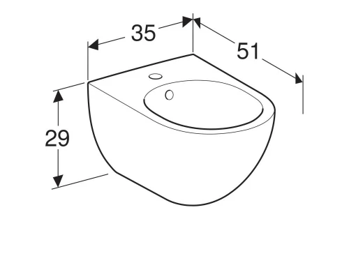 Биде Geberit Acanto подвесное, цвет белый, 500.601.01.2