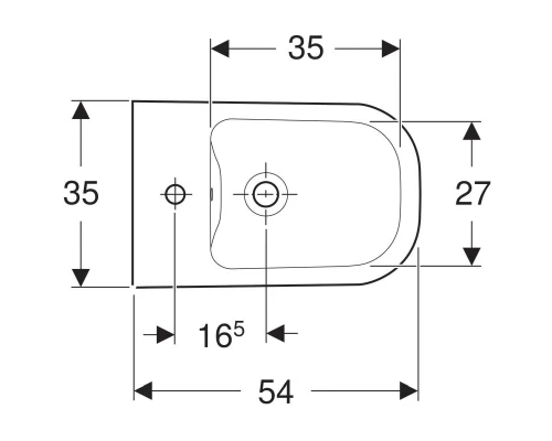 Биде Geberit Smyle подвесное, цвет белый, 500.216.01.1