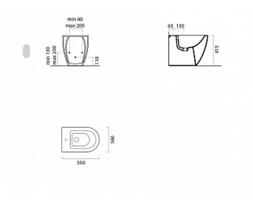 Биде GSI Pura 8862111, напольное