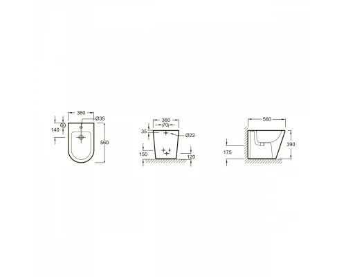 Биде Jacob Delafon Rodin+, напольное EBJ0002-00