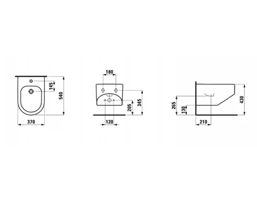 Биде Laufen Sonar 8.3034.1.000.302.1 37 x 54 x 30 см подвесное, белый