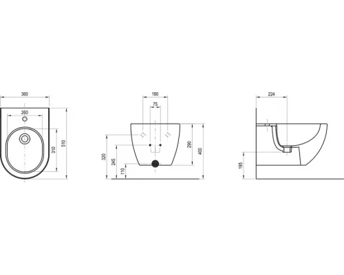 Биде подвесное Ravak Uni Chrome, белое, X01517