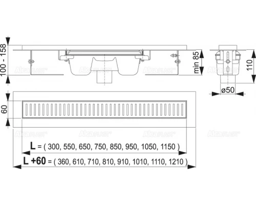 Душевой лоток AlcaPlast APZ1001S-550