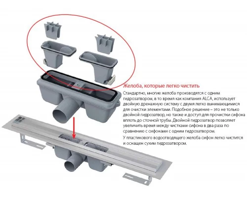Трап Alcaplast APZ1 850 мм для душа