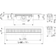 Водоотводящий желоб AlcaPlast APZ1SMART-LINE-650 с порогами для перфорированной решетки