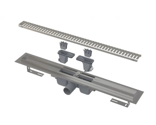 Водоотводящий желоб AlcaPlast APZ1SMART-LINE-650 с порогами для перфорированной решетки