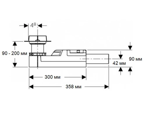 Корпус душевого канала Geberit CleanLine 154.150.00.1 для стяжки пола от 90 мм; L30см