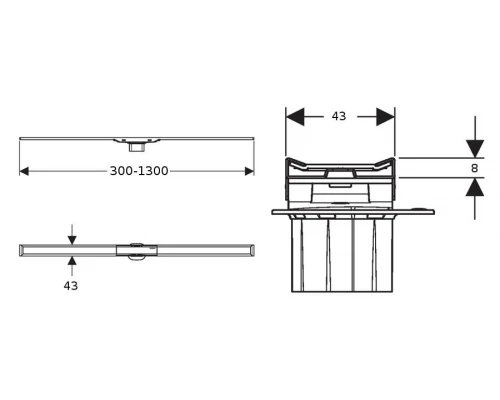 Крышка душевого канала Geberit CleanLine20 154.451.00.1, 30-130 cм, тёмный металл/матовый металл