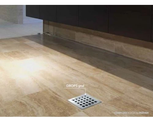 Трап водосток Pestan Confluo Standard Vertical Drops Mask 150*150 мм нержавеющая сталь с рамкой 13000075