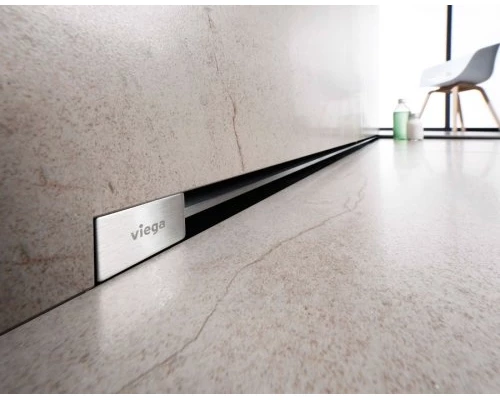 Душевой лоток Viega Advantix Vario 736552 под щелевую решетку, пристенный, подрезной от 30-120 см, высота сифона 8,5 см