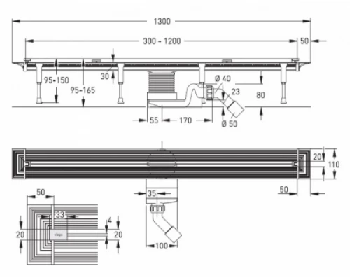 Дизайн-вставка Viega Visign SR1 мод. 4965.30, 686284, матовый хром, подрезная