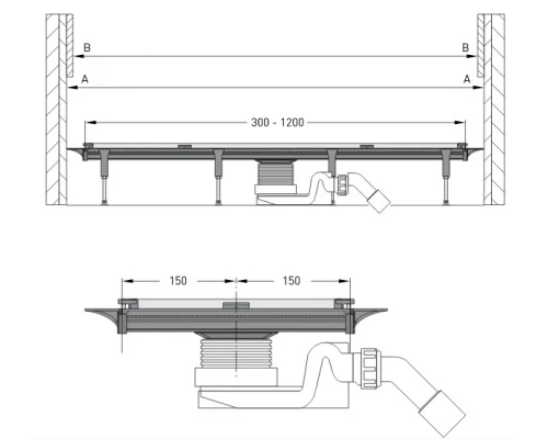 Дизайн-вставка Viega Visign SR1 мод. 4965.30, 686284, матовый хром, подрезная