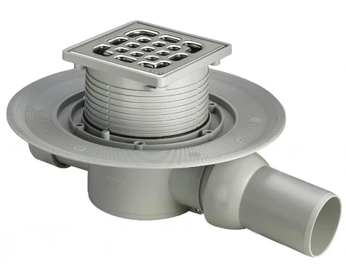 Душевой трап Viega Advantix 557119, 100 x 100 мм, с гидрозатвором, с решеткой из нержавеющей стали