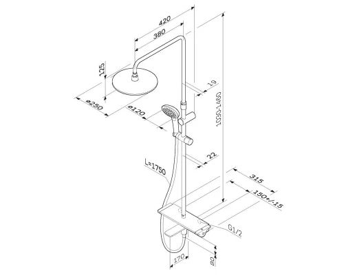 Душевая система Am.Pm Spirit V2.0 F0770A500