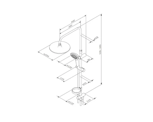 Душевой гарнитур Am.Pm Spirit V2.0 F0770A100, 3 режима лейки