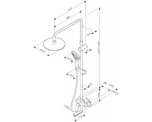Душевая система Am.Pm Sunny F0785C900, хром
