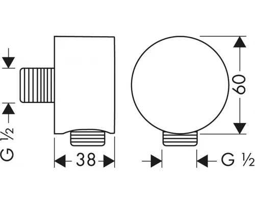 Шланговое подсоединение AXOR Starck 27451000, 1/2"-1/2"