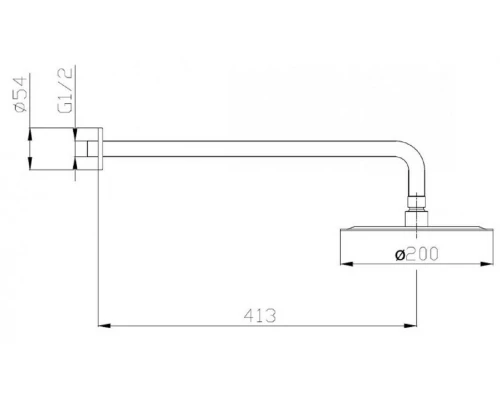Верхний душ BelBagno Ancona ANCONA-SLD-CRM, круглый 20 см, 1 режим струи, с держателем, хром
