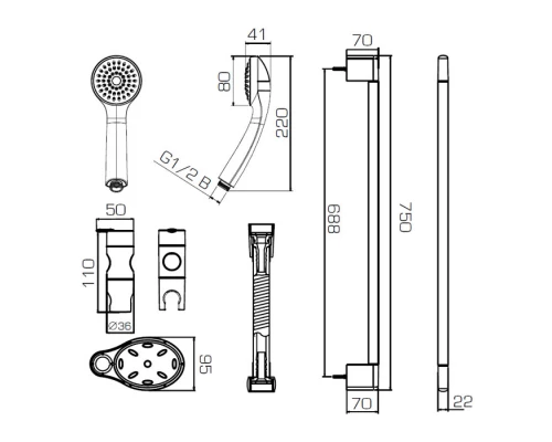 Душевой гарнитур Bravat Eco D152CP-3-RUS