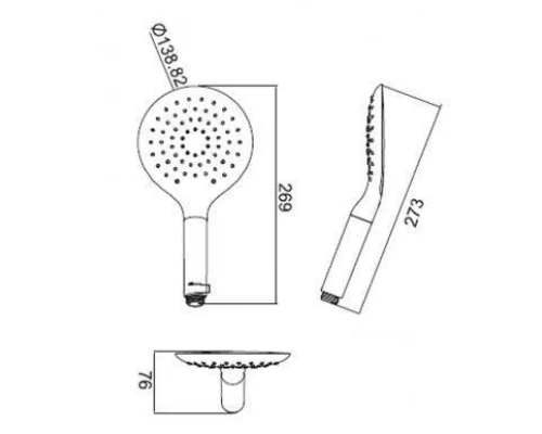 Душевая лейка Bravat Snow P70144CP-RUS