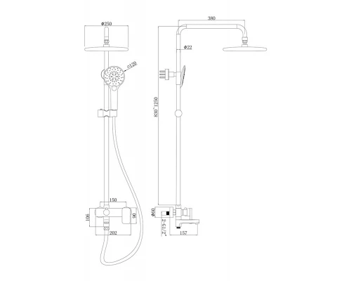 Душевая система Bravat Riffle F6336370CP-A-RUS со смесителем