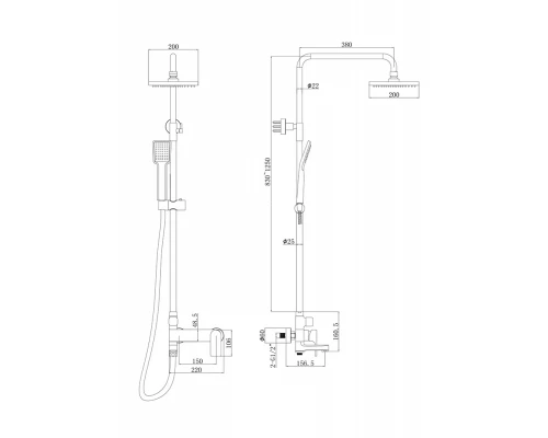 Душевая система Bravat Real F6333367CP-A-RUS со смесителем