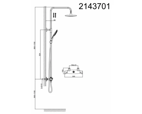 Душевая система D&K Bayern Potsdam DA2143701B14, хром