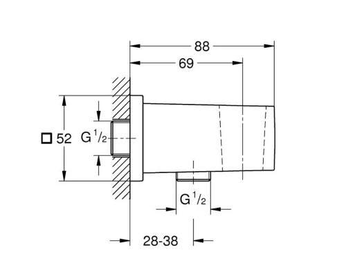 Шланговое подключение Grohe Euphoria Cube 26370000 с держателем