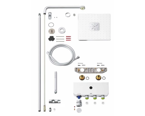 Душевая система с термостатом Grohe Euphoria SmartControl Cube 310 DUO 26508LS0, цвет верхнего душа белая луна