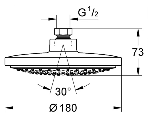 Верхний душ Grohe Euphoria Cosmopolitan 27492000, 180х180 мм, 1 режим струи, без держателя