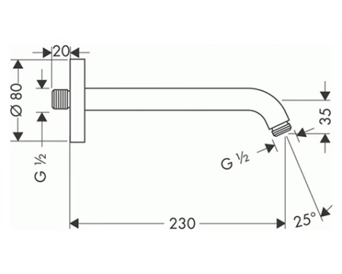 Кронштейн душевой настенный Grohe Relexa 27412000, 16,7 см