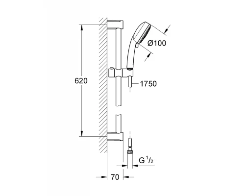 Душевой гарнитур Grohe New Tempesta Cosmopolitan 100 27786002 (27786001)