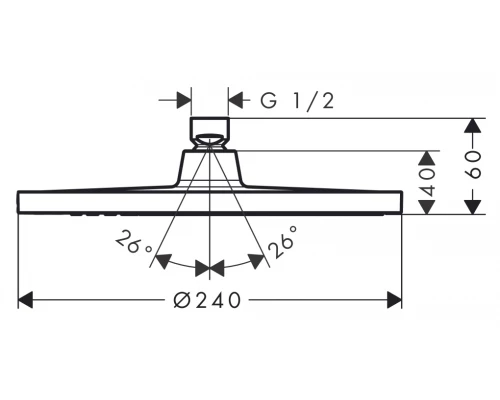 Верхний душ Hansgrohe Crometta S 240 26723000, 24х24 см, 1 тип струи, без держателя