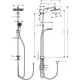 Душевой гарнитур Hansgrohe Crometta E 240 1jet Showerpipe Reno EcoSmart 27289000 9 л с верхним душем