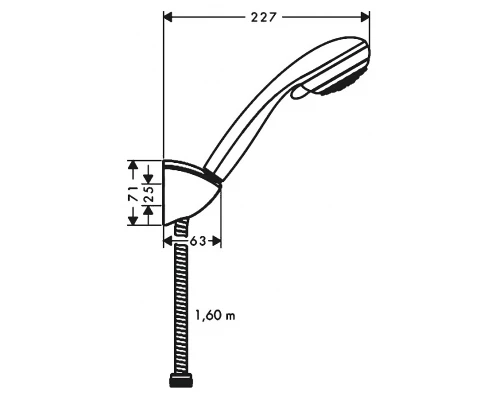 Душевой гарнитур Hansgrohe Crometta 85 Vario 27559000, шланг 160 см