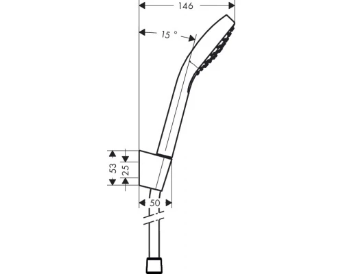 Душевой гарнитур Hansgrohe Croma Select E Vario 26413400, белый/хром