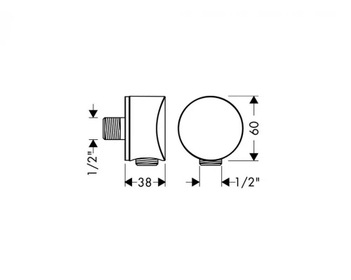 Шланговое подсоединение Hansgrohe FixFit S, хром, 26453000