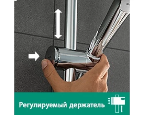 Душевая система Hansgrohe Croma E Showerpipe 280 1jet 27687000 c термостатом и изливом для ванны, хром