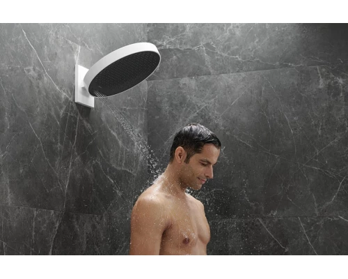 Верхний душ Hansgrohe Rainfinity 26234700, 360 x 360 мм, 3 режима струи, с держателем, белый матовый