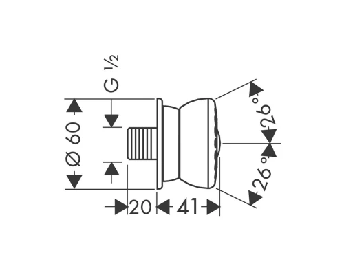 Форсунка Hansgrohe Bodyvette боковая 28466