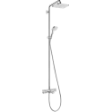 Душевая система Hansgrohe Croma E Showerpipe 280 1jet 27687000 c термостатом и изливом для ванны, хром
