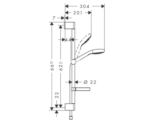 Душевой набор Hansgrohe Croma Select Е Vario и мыльница Casetta 26586400, белый/хром