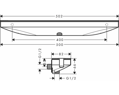 Шланговое подключение с полкой Hansgrohe Rainfinity Porter 500, белый матовый, 26858700