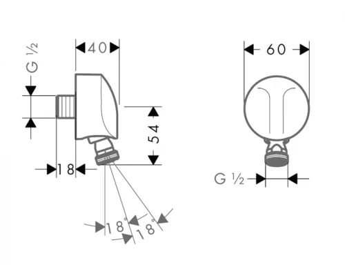 Шланговое подсоединение Hansgrohe FixFit E, хром, 27505000