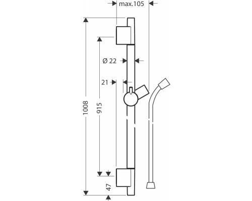 Штанга для душа Hansgrohe Unica’S Puro 90 см, 28631990, золото
