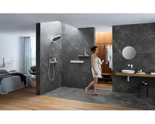 Верхний душ Hansgrohe Rainfinity 26234700, 360 x 360 мм, 3 режима струи, с держателем, белый матовый