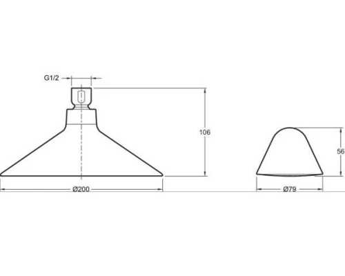 Верхний душ Jacob Delafon Moxie E99105-CP с динамиком, 20х20 см, 1 режим струи, без держателя