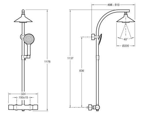 Душевая система Jacob Delafon Moxie E5799-CP, термостатическая, динамик